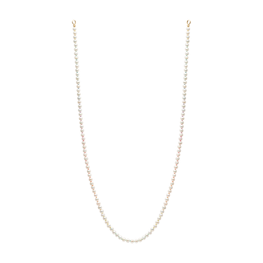 Petite White Round Seed Pearl Strand with Rainbow Silk - Made to Order